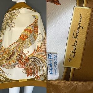 Gorg Ferragamo Silk Scarf 34 In Sq Excellent Condition